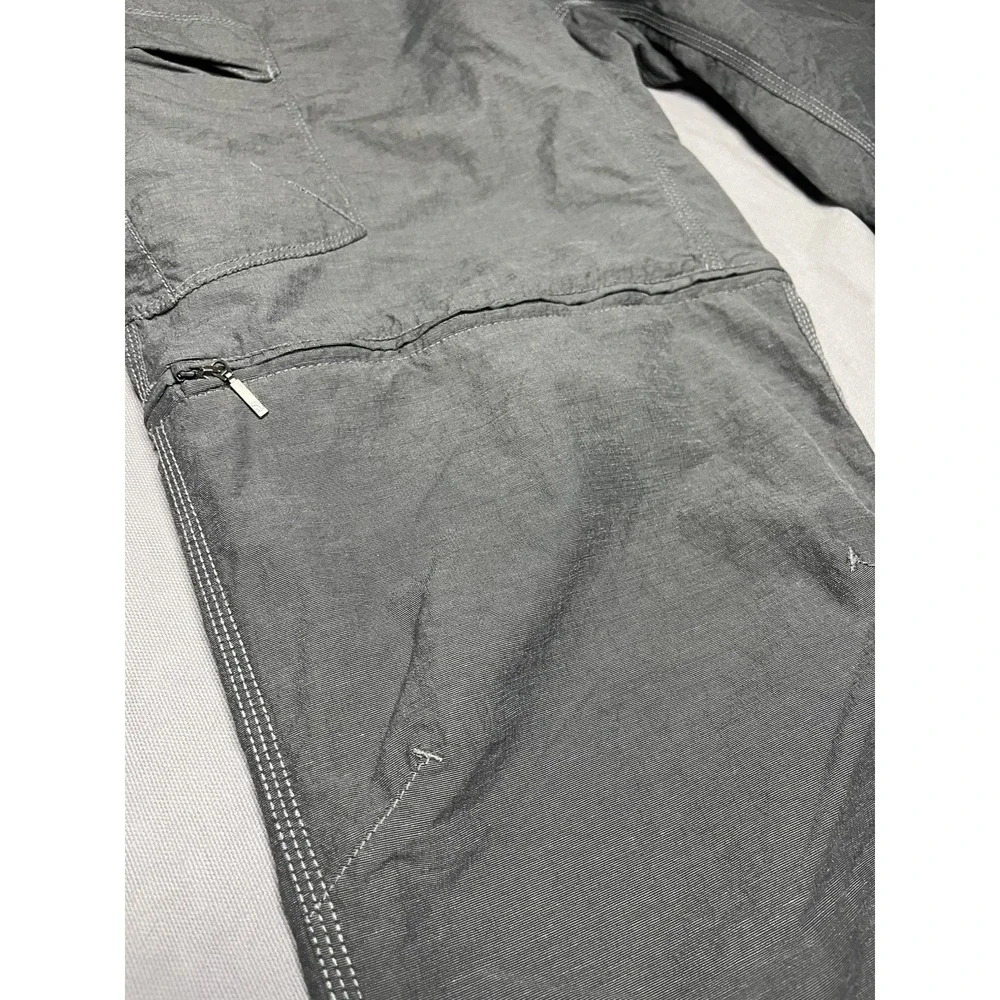 North Face Cargo Zip Off Convertible Pants Shorts Mens L OD Green Hiking (38x28)
